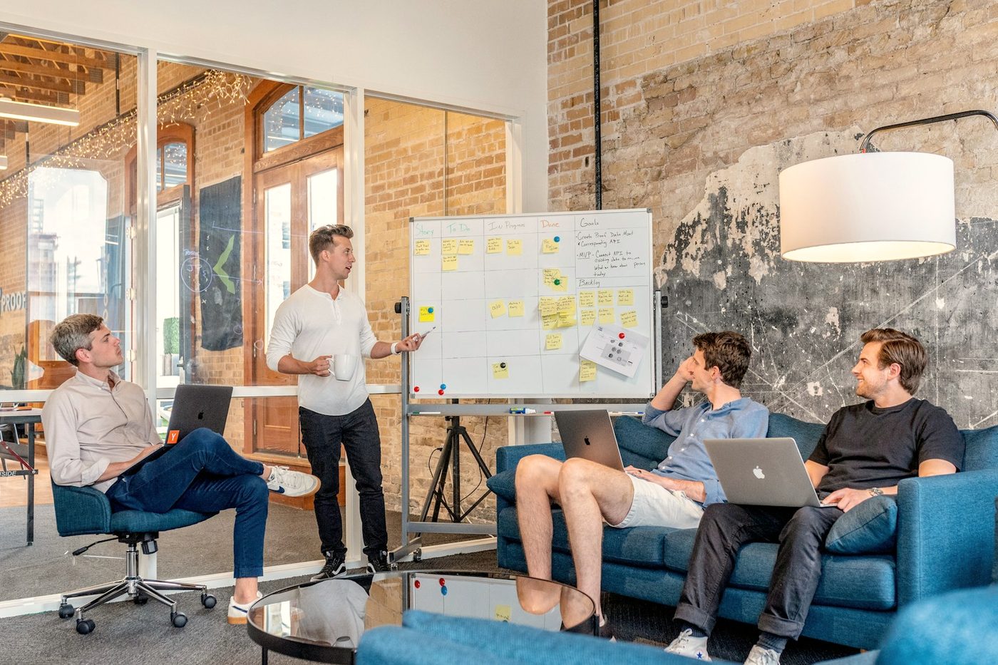 A working session mapping how work moves through a business